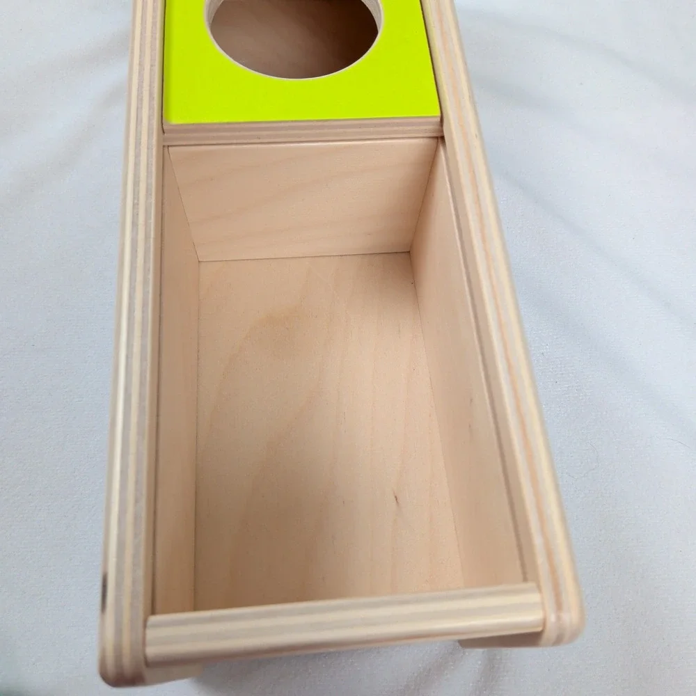 Lovevery Wooden Object Permanence Box with Teal Ball Montessori Toy Thinker Kit